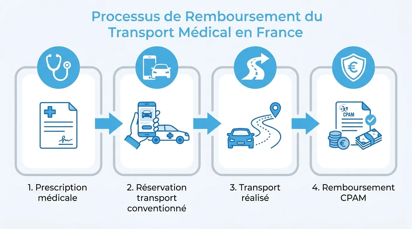 étapes remboursement transport médical assurance maladie